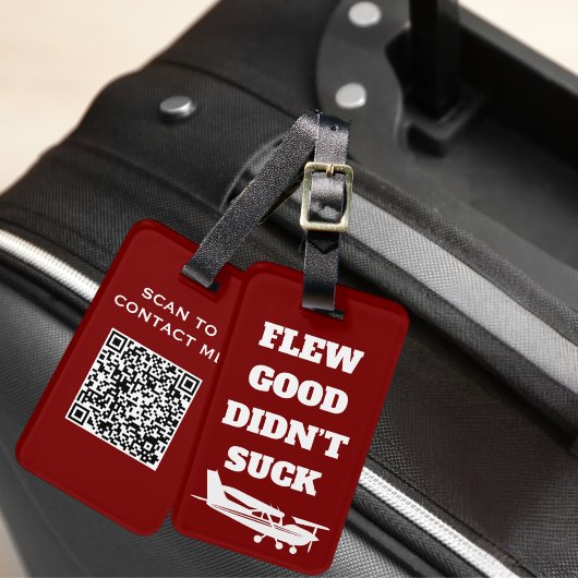 Travel Funny “Flew Good Didn’t Suck” and Airplane ラゲッジタグ