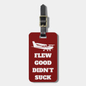 Travel Funny “Flew Good Didn’t Suck” and Airplane ラゲッジタグ (正面縦)