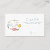 Travel Hot Air Balloon Diaper Raffle Baby Shower  エンクロージャーカード (正面)