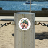 Travel Influencer写真ハッシュタグソーシャルメディアのアイコン ラウンドシール