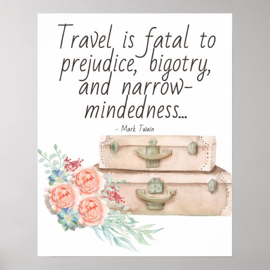 Travel is Fatal Mark Twain Quote ポスター (正面)