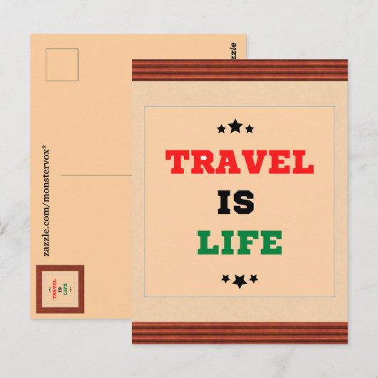 Travel Is Lifeはがき ポストカード (正面/裏面)