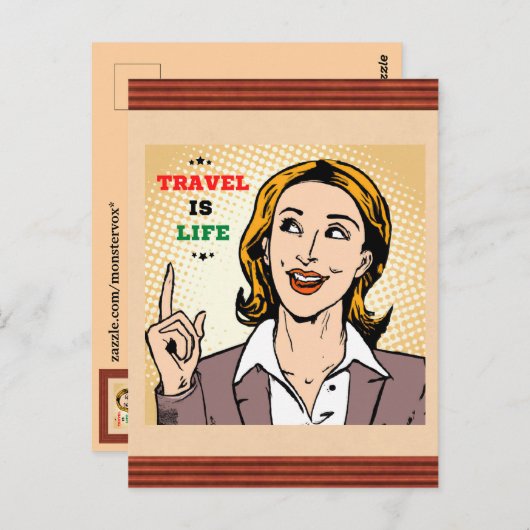 Travel Is Lifeはがき ポストカード (正面/裏面)