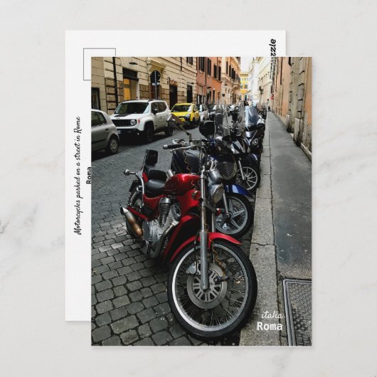 Travel | Italy - Rome, Motorcycles parked ポストカード (正面/裏面)