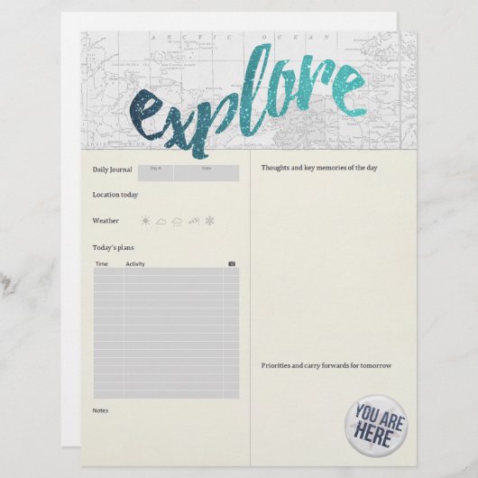 Travel Journalの挿入ページ (正面/裏面)