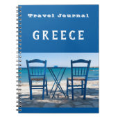 Travel Journalギリシャ青のカスタマイズ可能 ノートブック (正面)