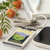 Travel Lausanne，スイスのヴィンテージのポスター， キーホルダー (正面右)