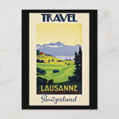 Travel Lausanne，スイスのヴィンテージのポスター， シーズンポストカード (正面)