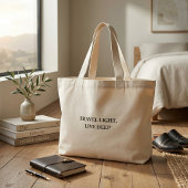 Travel Light Live Deep Minimalist Typography  ラージトートバッグ