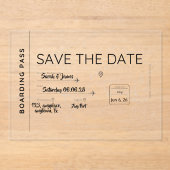 travel lover save the date boarding pass アクリル招待状 (正面)