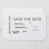 travel lover save the date boarding pass セーブザデート (正面)