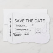 travel lover save the date boarding pass セーブザデート (正面)