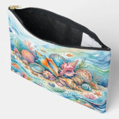 Travel Makeup Pouch for Shell Lovers Ocean Water アクセサリーポーチ (見開き)