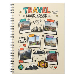 Travel Mood Board Dream Trip Journal Cover ノートブック