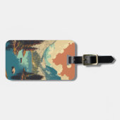 Travel Mountain Sunset Retro Outdoors ラゲッジタグ (正面横)