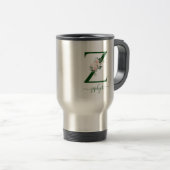 Travel Mug Monogram floral with Name トラベルマグ (正面右)