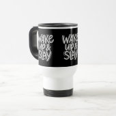 Travel Mug – WAKE UP & SLAY Bold Motivational トラベルマグ (正面左)