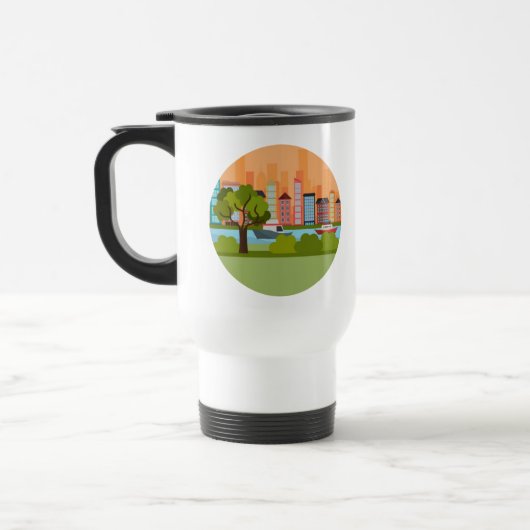 Travel Mug With A City Scene トラベルマグ (左)