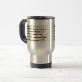 Travel mug with a pro-life message. トラベルマグ (正面左)
