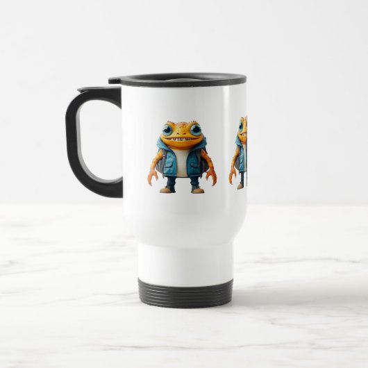 Travel mug with custom name and frog image トラベルマグ (左)