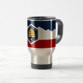 Travel Mug with Flag of Utah, USA トラベルマグ (正面右)
