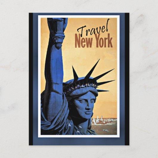 Travel New York，ヴィンテージ旅行ポスター， ポストカード (正面)