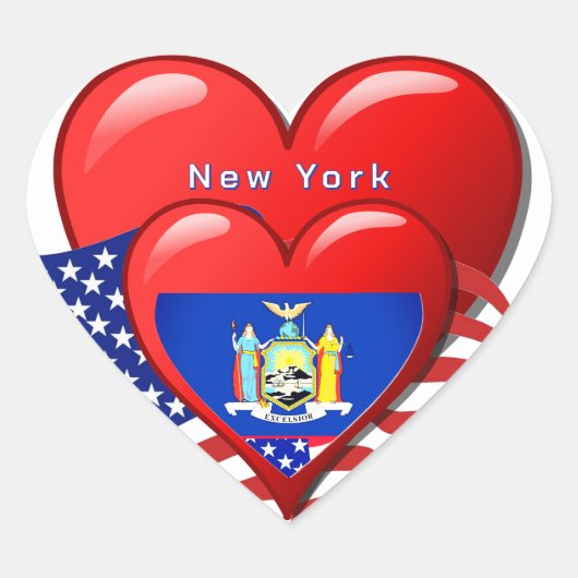 Travel New York Love Sticker ハートシール (正面)
