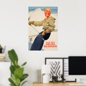 Travel Poster Germany Ski Skiing ポスター (ホームオフィス)