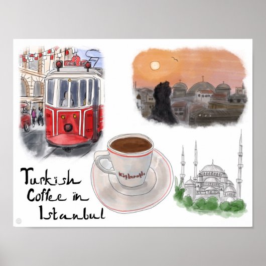 Travel Poster: Turkish Coffee in Istanbul ポスター (正面)