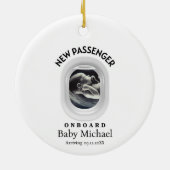 Travel Pregnancy Announcement Passenger On Board セラミックオーナメント (裏面)