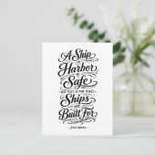 Travel Quote: A Ship in Harbor ポストカード (スタンド正面)