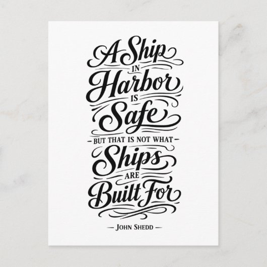 Travel Quote: A Ship in Harbor ポストカード (正面)