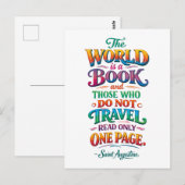Travel Quote: The World Is a Book ポストカード (正面/裏面)