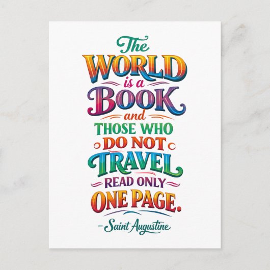 Travel Quote: The World Is a Book ポストカード (正面)