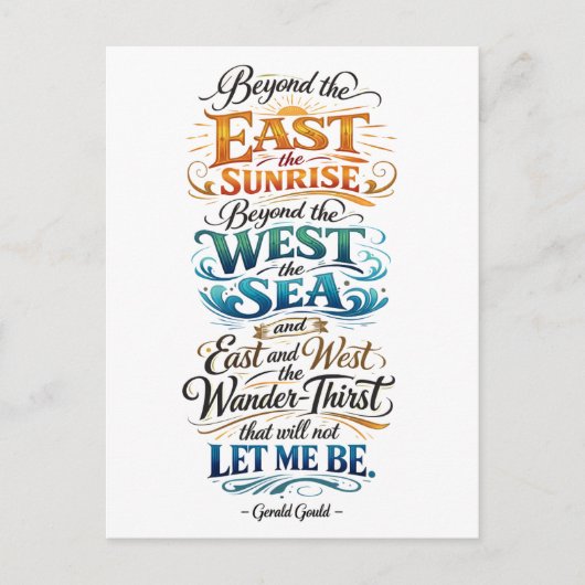 Travel Quote: Wander-Thirst ポストカード (正面)