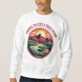 Travel Real Story Tee — No Fake Journeys Badge スウェットシャツ