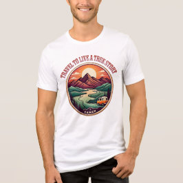 Travel Real Story Tee — No Fake Journeys Badge トライブレンドＴシャツ