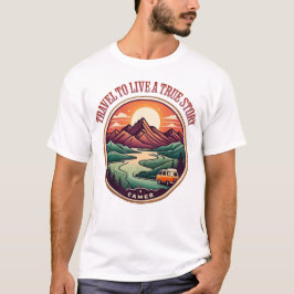 Travel Real Story Tee — No Fake Journeys Badge Tシャツ
