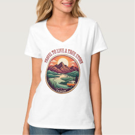 Travel Real Story Tee — No Fake Journeys Badge Tシャツ