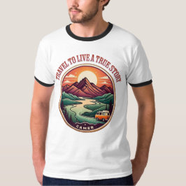 Travel Real Story Tee — No Fake Journeys Badge Tシャツ