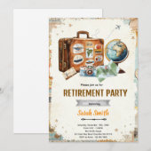 Travel retirement party invitation 招待状 (正面/裏面)