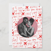 Travel Romantic Photo Love You Airplane Custom シーズンカード (正面)