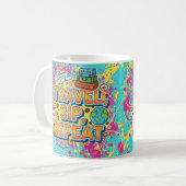 Travel, Sip, Repeat – Coffee Mug for Travelers コーヒーマグカップ (正面左)
