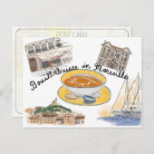 Travel Sketchはがき:マルセイユのBouillabaisse ポストカード (正面/裏面)