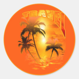 Travel Sunrise Palme ラウンドシール