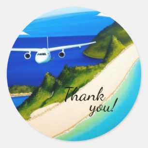 Travel Thank Youスタンプ ラウンドシール