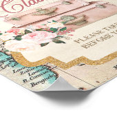 TRAVEL theme BAGGAGE CLAIM - Favor Table Sign  ポスター (角)