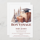 Travel Theme Graduation Party Invitation 招待状 (正面/裏面)
