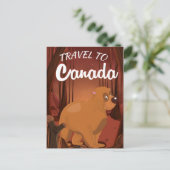 Travel to Canada Cartoon poster ポストカード (スタンド正面)