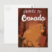 Travel to Canada Cartoon poster ポストカード (正面/裏面)